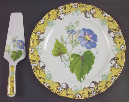 English Garden Cake Plate and Server (Boxed Set)