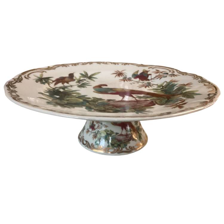 Exotic Birds 10" Diameter Pedestal Cake Stand