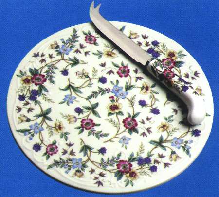 Wild Flowers 2 Piece Cheese Dish and Knife Set
