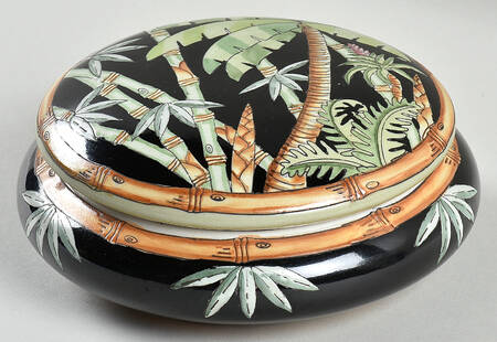 Tropical Jungle Heliconia Round Box & Lid