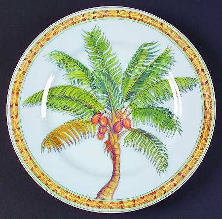 Tropical Trees Salad/Dessert Plate