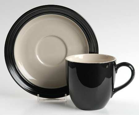 Ebony Flat Cup & Saucer Set