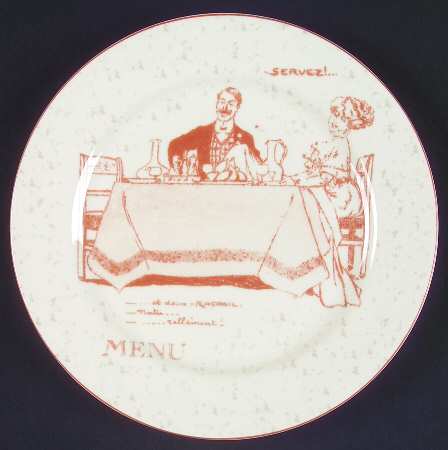 French Menu Dessert/Pie Plate