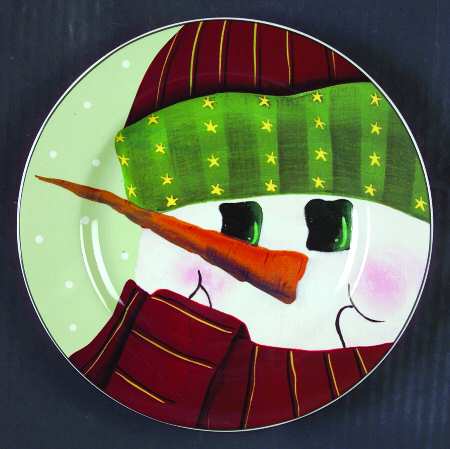 Snowmen Portraits (Decal) Salad/Dessert Plate