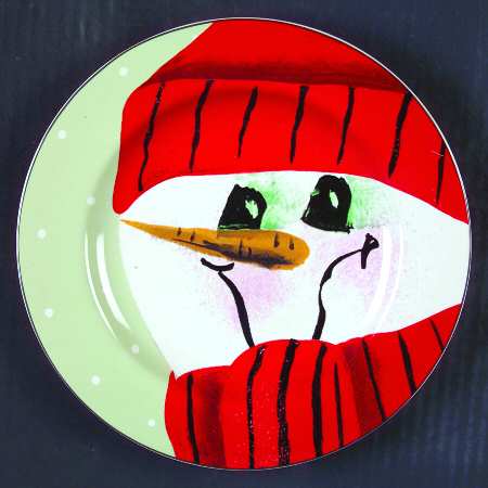 Snowmen Portraits (Decal) Salad/Dessert Plate