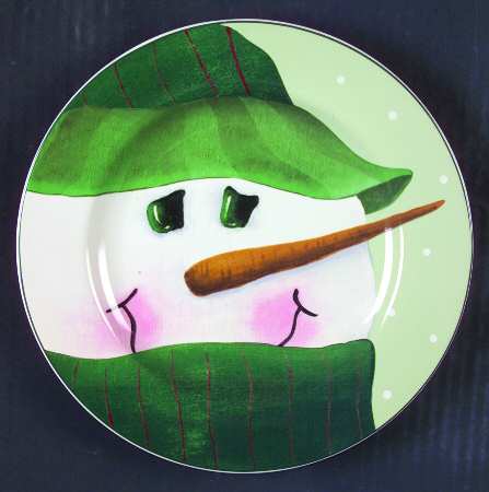 Snowmen Portraits (Decal) Salad/Dessert Plate