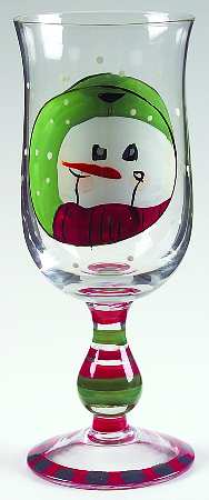 Snowmen Portraits (Decal) 12 Oz Glassware Goblet