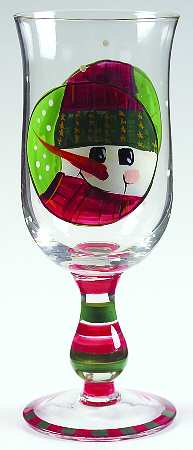 Snowmen Portraits (Decal) 12 Oz Glassware Goblet