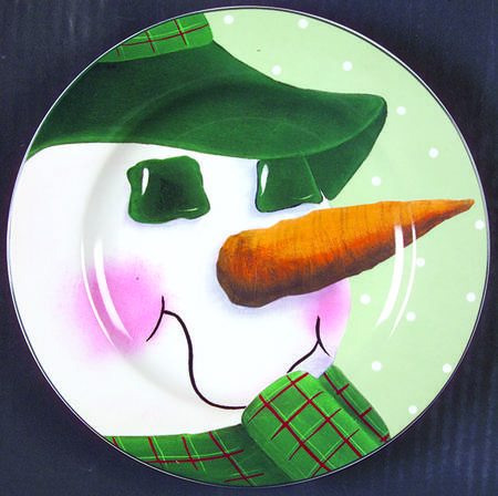 Snowmen Portraits (Decal) Salad/Dessert Plate