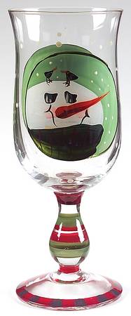 Snowmen Portraits (Decal) 12 Oz Glassware Goblet