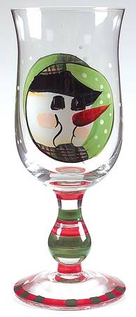 Snowmen Portraits (Decal) 12 Oz Glassware Goblet