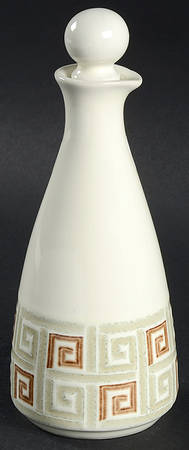 Greek Key Oil Or Vinegar Cruet and Stopper