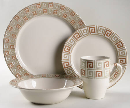 Greek Key 4 Piece Place Setting