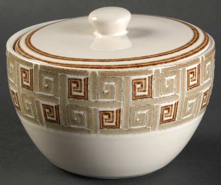 Greek Key Sugar Bowl & Lid