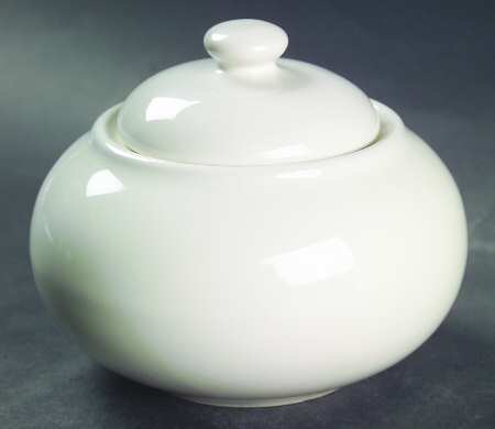Domani White Sugar Bowl & Lid
