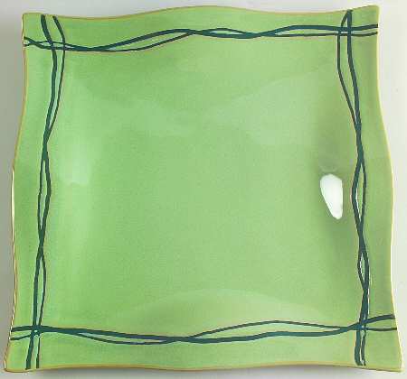 Mystic Cove Green 12" Square Serving Platter