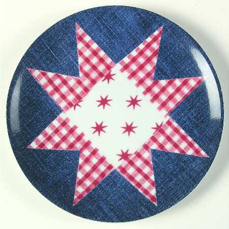 Denim Country Holiday Salad/Dessert Plate