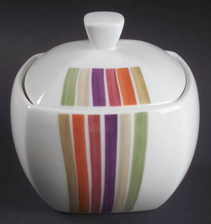 Festive Stripes Sugar Bowl & Lid