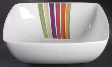 Festive Stripes 10" Round Vegetable Bowl