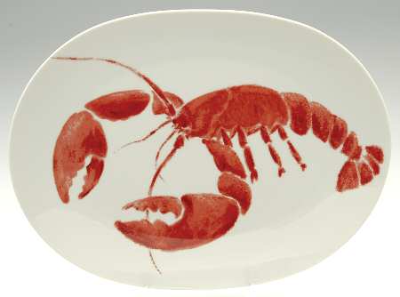 Lobster Red 12" Oval Serving Platter