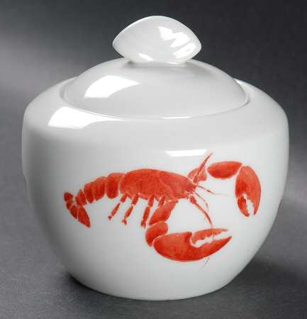 Lobster Red Sugar Bowl & Lid