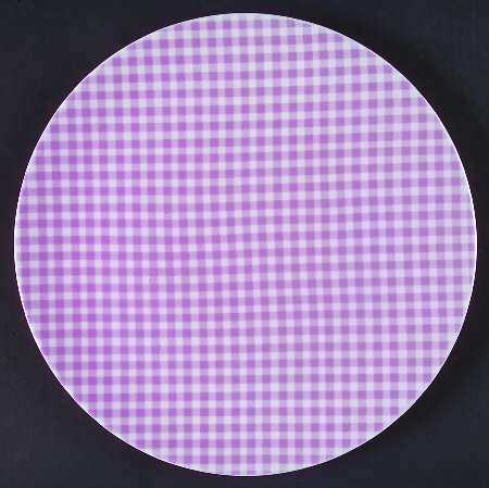 Gingham Mauve 12" Chop Plate (Round Platter)