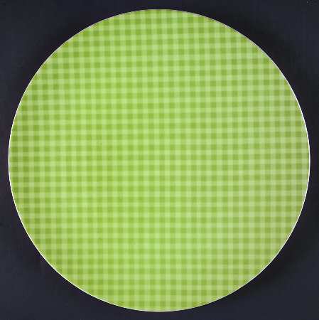 Gingham Green 12" Chop Plate (Round Platter)