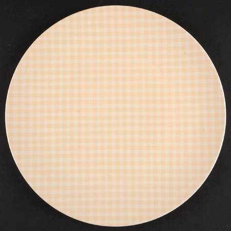 Gingham Beige 12" Chop Plate (Round Platter)
