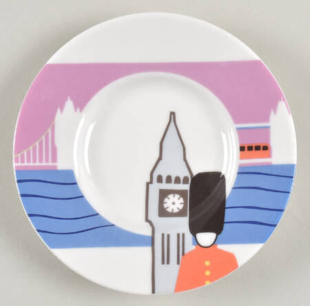 Around the World Saucer for Flat Demitasse Cup