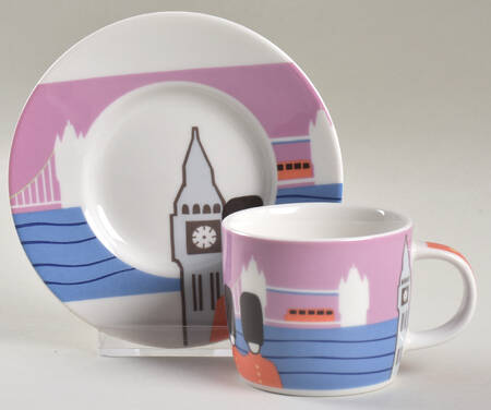 Around the World Flat Demitasse Cup & Saucer Set
