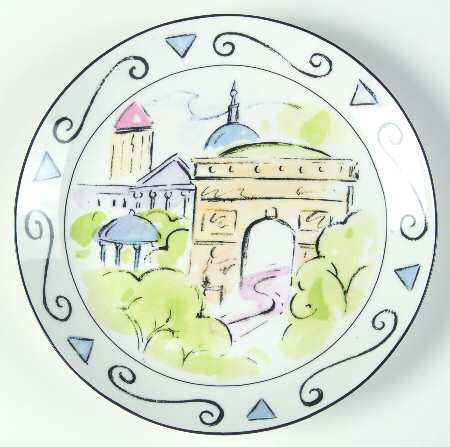 Vues de Paris Salad/Dessert Plate