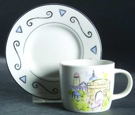 Vues de Paris Saucer for Flat Demitasse Cup