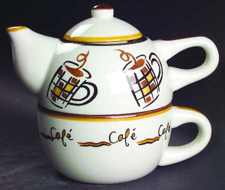Cafe Individual Teapot & Lid with Cup