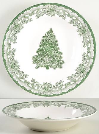 Yuletide Green 10" Round Vegetable Bowl