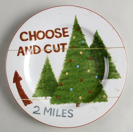 Sign of Christmas Salad/Dessert Plate