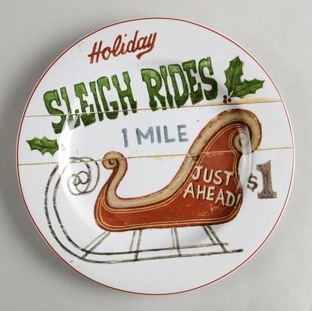 Sign of Christmas Salad/Dessert Plate