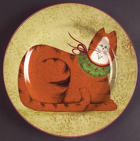 Christmas Cats (Rim) Salad/Dessert Plate