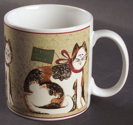 Christmas Cats (Rim) Mug by Sakura