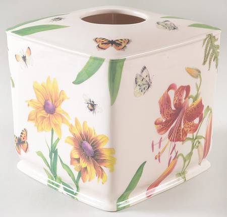 Floral Haven Square Tissue Box Cover
