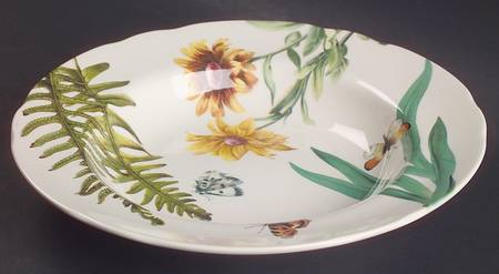 Floral Haven Large Rim Soup Bowl