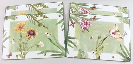 Floral Haven Corkboard Placemat - Set of 4 (2 each Motif 1 & 2)