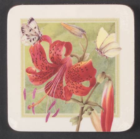 Floral Haven Square Corkback Coaster