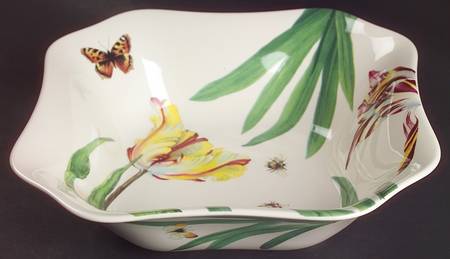 Floral Haven 9" Square Salad Serving Bowl