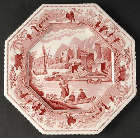 Sutherland Cranberry Octagonal Luncheon Plate