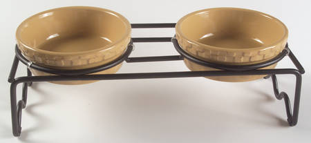 Home Grown Pet Caddy-2 Bowls on Stand