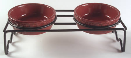 Home Grown Pet Caddy-2 Bowls on Stand