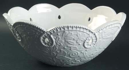 Chantilly White Lace 12" Round Vegetable Bowl