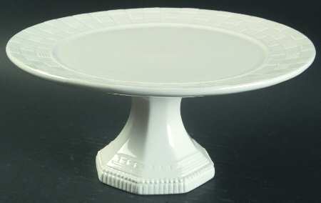Chantilly White Graphic Round Compote (Height X Width)