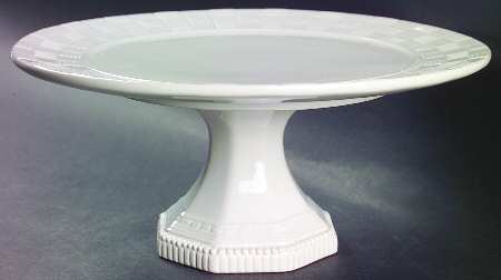 Chantilly White Graphic 9" Diameter Pedestal Cake Stand