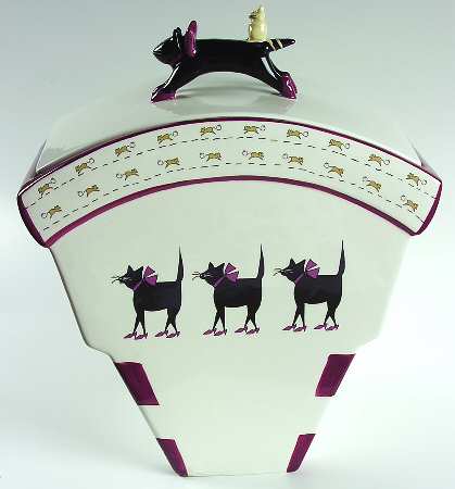 Cat in Heels Cookie Jar & Lid